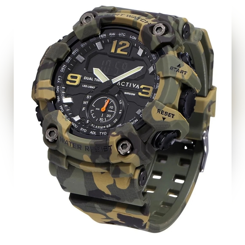 Activa X Invicta BlackOps Digital Men's Watch - 56mm, Camouflage, Green
